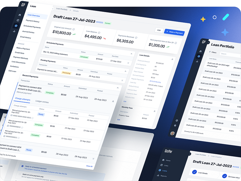 Loan Servicing Software Application app design banking dashboard dashboard design figma finance financial fintech lender mobile design redesign responsive tailwind ui ux uiux user experience user flow ux design ux researchmweb design