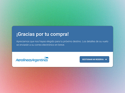 #️⃣0️⃣7️⃣7️⃣ Thank You (Page or Message) - Aerolíneas Argentinas desktop figma phone prototype ui ux uxuidesigner