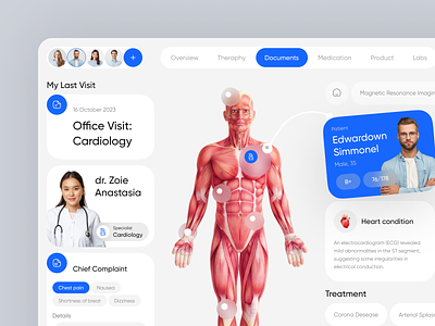 Dop Care - Medical Dashboard apple vision dashboard design desktop doctor health healthcare hospital mediation medical medical care spatial ui ui vision wellness