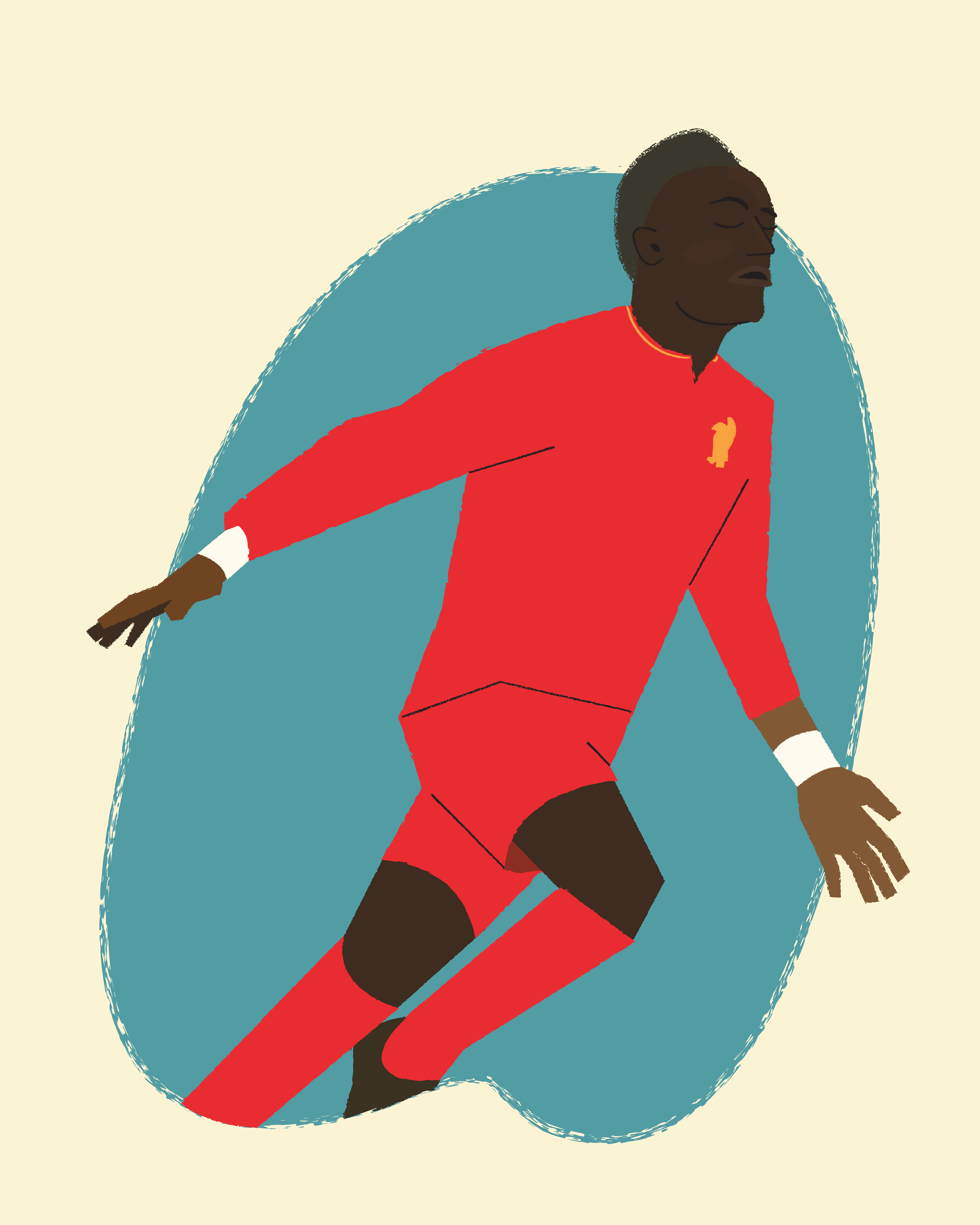 Sadio Mane for LFC 50s animation branding cartoon character illustration design drawing epl football football art graphic design illustration lfc liverpool liverpool fc premier league retro sadio mane the reds vector