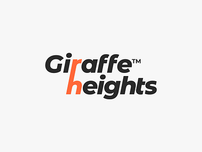 Giraffe heights - Constructions 2024 animal logo branding constructions creative giraffe graphic design height hidden meaning high rise logo mega project million minimal orange premium real estate simplified tower trademark