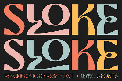 Sloke Psychedelic Display font Free Download 60s 70s 80s 90s brand guidelines branding corporate identity display groovy illustration logo mockup psychedelic retro font tante tremor vintage wooble y2k