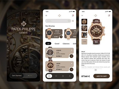 Watch Shop App branding graphic design ui