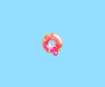 sweet art blue branding candy cg design digital donut draw illustration logo orange paint pink sweet