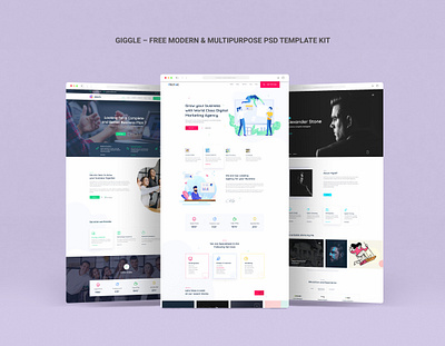 Giggle – Free Modern & Multipurpose PSD Template Kit design freebie kit multipurpose psd saas template ui