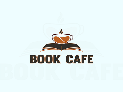 Welcome to Book Café Creative Logo Design project. book cafe book logo branding cafe logo coffee icon coffee logo graphic design logo minimal presentation tea logo typography vector