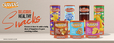 Cravers Chips Branding and Packaging animation branding design graphic design illustration logo social media ui ux vector