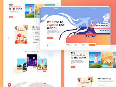 Travel Website UI - Trekify adobexd animation app design design figma ui uiux webiste design
