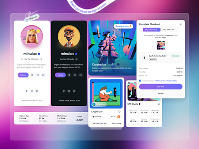 NFT Widget Designs | NFT Marketplace crypto crypto design dashboard design design marketplace design minuiux nft nft design nft item nft marketplace nft marketplace design product design ui user experience ux web3.0 design widget design