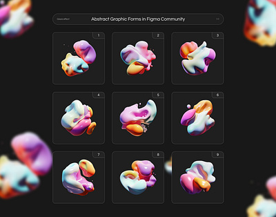 Abstract Graphic Forms in Figma Community 3d abstract graphic elements blobs branding creative figma figma community graphic design hiro banner landing illustration landing page design mobile app design ui water effect