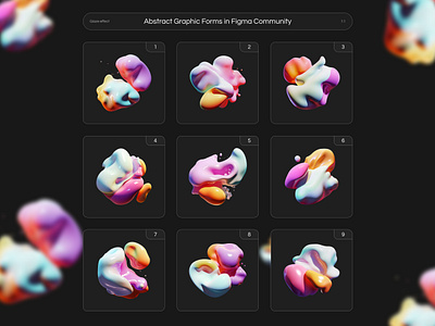 Abstract Graphic Forms in Figma Community 3d abstract graphic elements blobs branding creative figma figma community graphic design hiro banner landing illustration landing page design mobile app design ui water effect