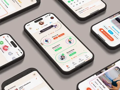 Habit Hero App UX/UI design clean ui creative ui fitness app habit health ios app design menu minimal ui mobile mobile app design mobile ui design profile sport app ui ux