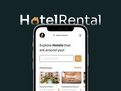 Hotel Booking App UI - HotelRental adobe app design design figma hotel booking app ui uiux website design