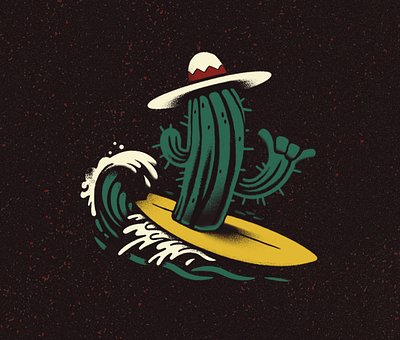 Sierra Grille Atlantic Beach: T-shirt designs v2 branding cactus character design graphic design illustration mexican food restaurants surfing tex mex tshirt design