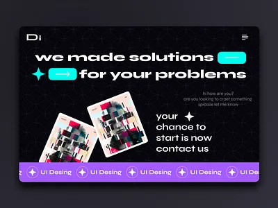Landing page UI Desing for Desing agency desing ui uikit user intrface