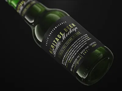 Beer Bottle Mockup alcohol drink beer beer bottle beer glass beer mockup beverage branding coke free glass juice label mock up mockup packaging mockup photorealistic smart soda wine winery