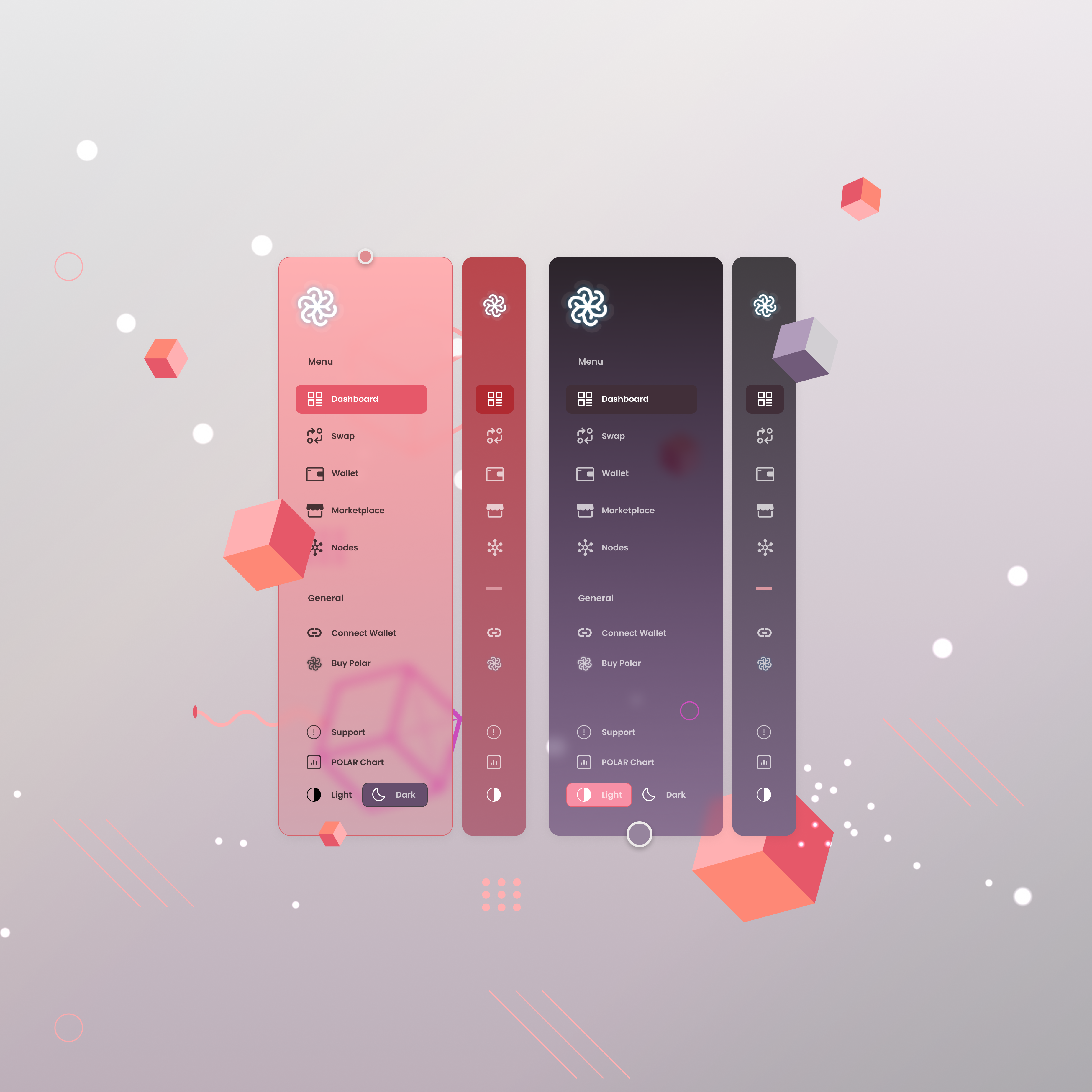 Concept Menu dark light menu ui ux