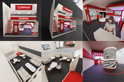 3D Exhibition Booth Design 3d blender branding exhibition graphic design render