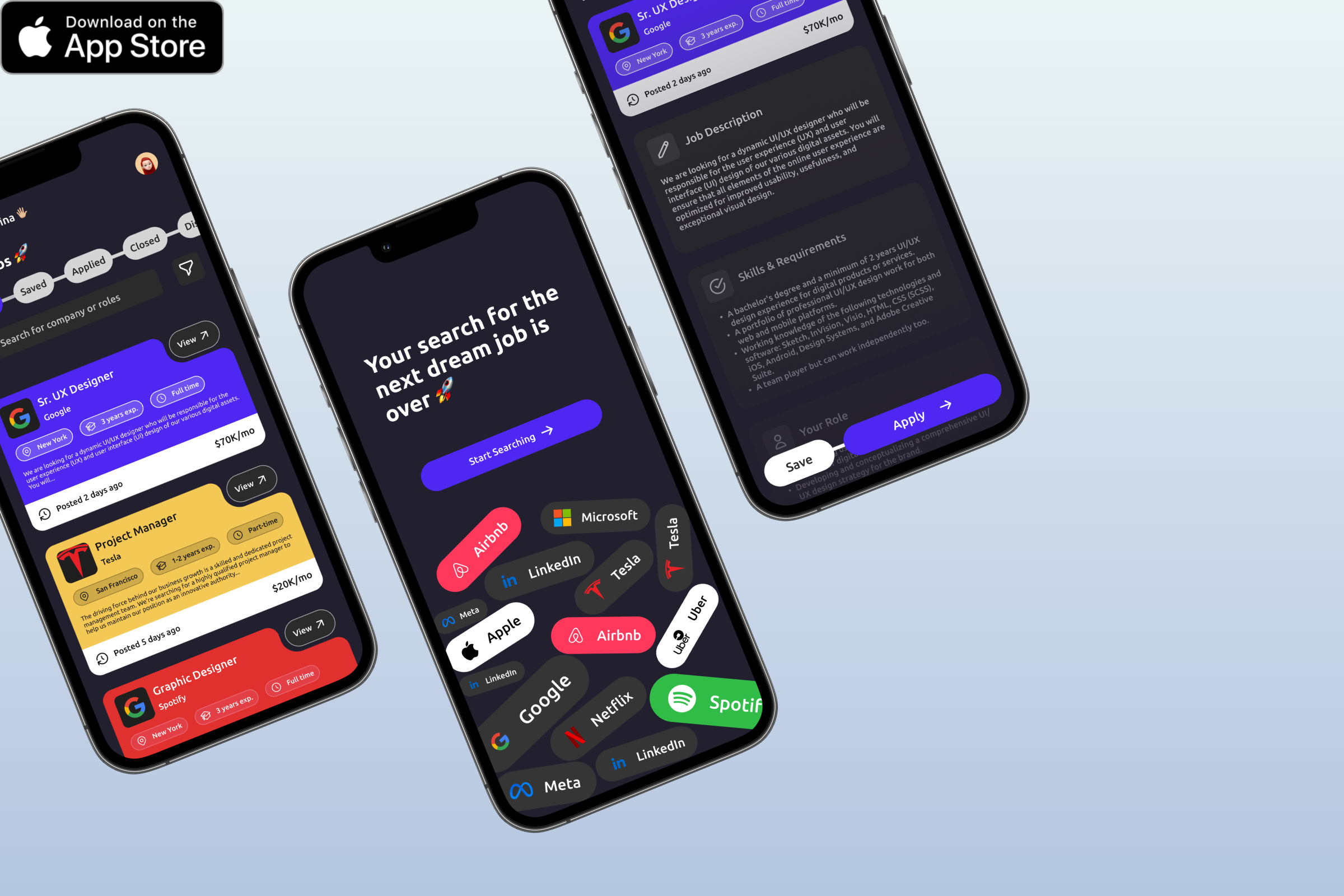 Job Search "App Design" animation app appdesign badges cards design illustration jobapp jobsearch mobile mobileapp ui uidesign ux