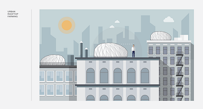 Urban Rooftop Farming Dome Illustration dome farming graphic design illustration infographic product science vector