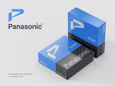 Panasonic Logo Redesign audio blue box brand dimension electronics future japan lettermark logo packaging panasonic product rebrand redesign retro sound video wordmark