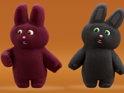 Bunnies (✿◠‿◠) 🐇🐇🐇! 3dmodeling bunny character design characterdesign cinema4d redshift