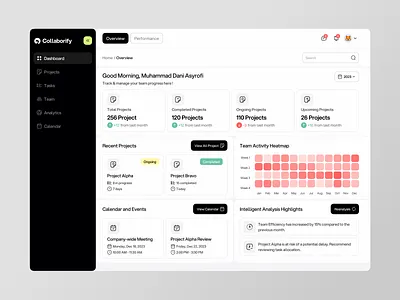 Collaborify - SaaS Team Management Dashboard clean collaboration dashboard dashboardui design management productivity project saas team ui ux web website
