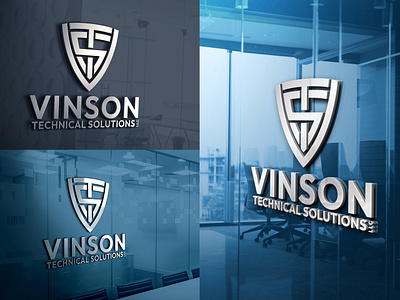 Vinson Technical Solutions, LLC Logo design business logo company logo custom logo design logo flat logo graphic design initials lettermark logo logo branding logotype minimal logo modern logo professional logo shield logo website logo wordmark