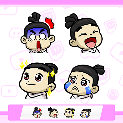 Cute Seven Emotes cartoon cartoon emotes chibi chibi emotes cute cute emotes emotes scissor seven streamers twitch