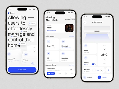 Omnyx - Smarthome App air conditioner app clean control design device electronic home mobile remote smart smarthome technology ui ui design