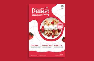 Dessert Food Menu For Poster ads banner branding cafe cmyk dessert discount food fresh marketing menu photoshop poster print template psd special