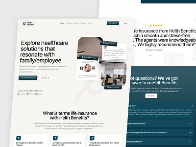 Helth Benefits - Insurance Landing page 💊 checkup clean design doctor healthcare healthcare websites hospital insurance insurance company insurance landing page insurance websites insurtech medical medical website medicine service startup swiss style web design website website design