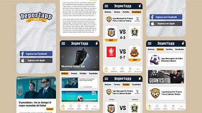 Deportapp México app app interface app ui design apps ui design baseball basketball box futball mobile app design sport tenis ui ux web design