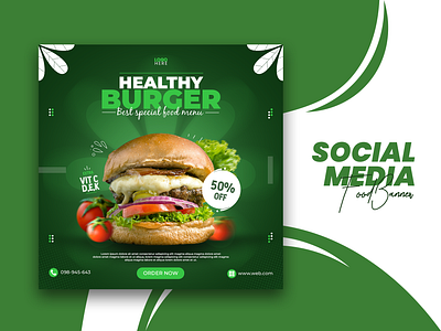 Social Media Banner For Food Menu ads banner food marketing menu offer rgb social media banner template
