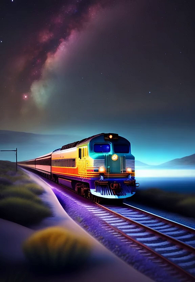 Nighttime Train 3d ai animation graphic design motion graphics ui