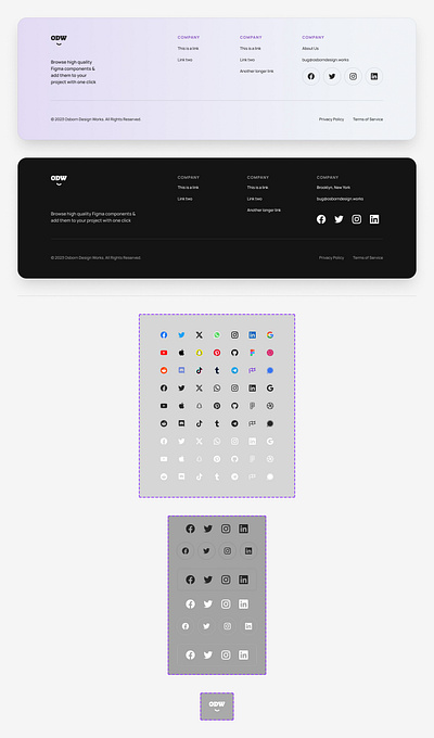 Social Media Company Logos from Component Collector component design figma icon odw