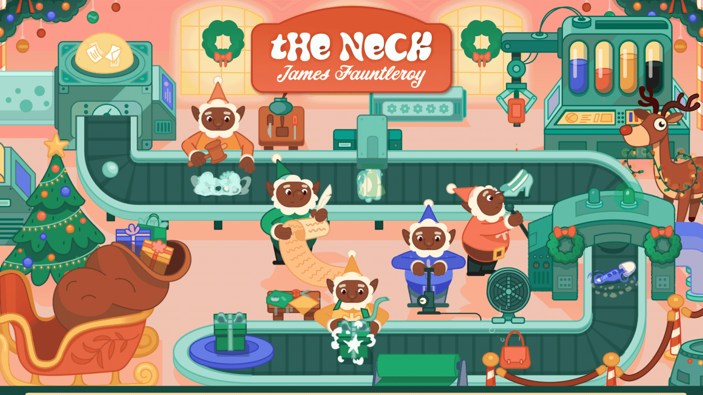 Christmas Workshop Music Video animation christmas color elf holiday illustration illustrator music rb reindeer vector workshop