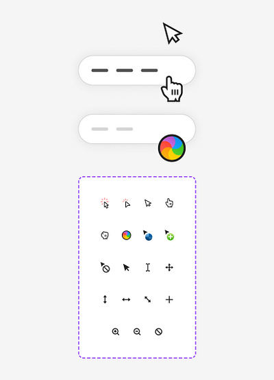 Icon: Mouse Cursors Pack from Component Collector component cursor figma mouse odw pointer ui