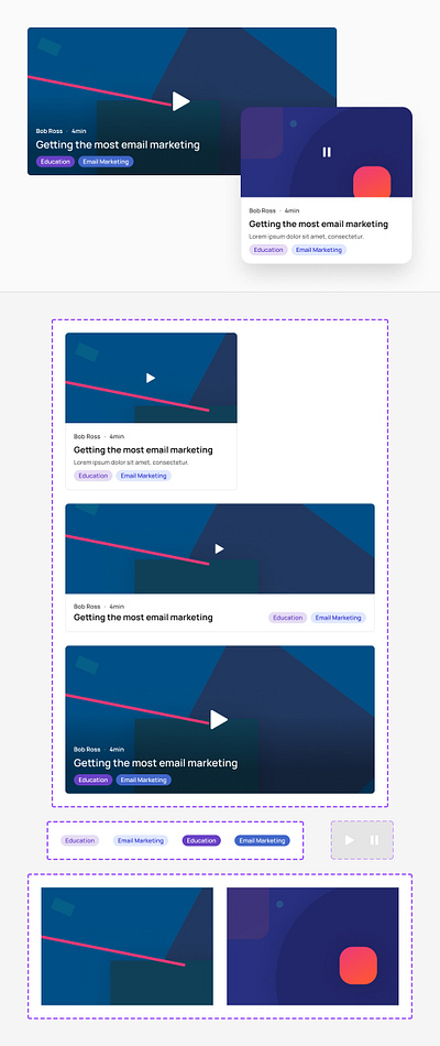Card: Article / Video Content from Component Collector card component figma odw ui video