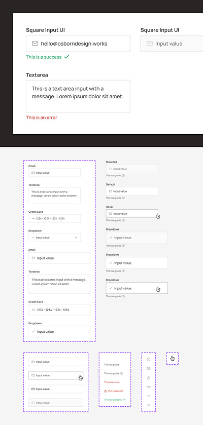 Input: Square Form Fields UI from Component Collector component dropdown figma icon input ui