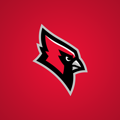 Ball State Cardinals Primary Cardinal Head Logo ball state branding cardinals college sports illustration mascot logo