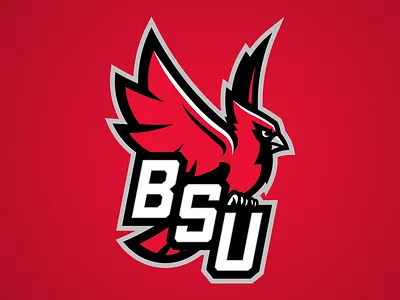 Ball State Cardinals Secondary Cardinal Logo with BSU ball state cardinals college sports illustration mascot logo sports logo