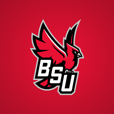 Ball State Cardinals Secondary Cardinal Logo with BSU ball state cardinals college sports illustration mascot logo sports logo