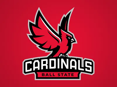 Ball State Cardinals Primary Cardinal Logo and Wordmark ball state branding cardinals college sports mascot logo sports logo