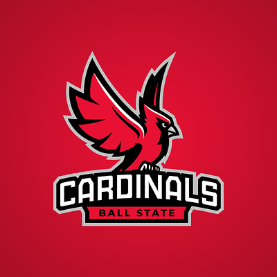 Ball State Cardinals Primary Cardinal Logo and Wordmark ball state branding cardinals college sports mascot logo sports logo