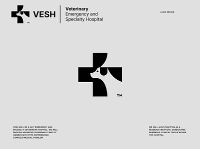 VESH - Veterinary Emergency and Specialty Hospital brand branding clever design designer dog emergency graphic design hospital logo negative simple sladoje vesh veterinary