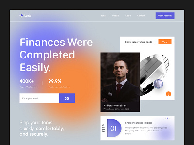 Finance: Web design banking app bankng figma figma design finance fintech header hero invest investing landing page money transactions web web design