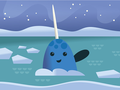 Bye, Buddy... christmas digital elf illustration movie mr narwhal narwhal north pole snow vector whale winter