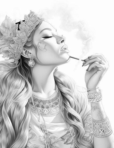Stoner 22 adult coloring ai generated black and white cannabis coloring coloring page illustration marijuana coloring printable coloring sexy coloring