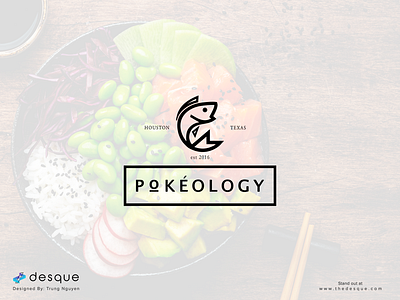 Logo Design - Pokeology branding fish food logo minamalist modern poke restaurant visual identity